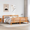 vidaXL Cadre de lit et t&ecirc;te de lit sans matelas cire marron 180x200 cm