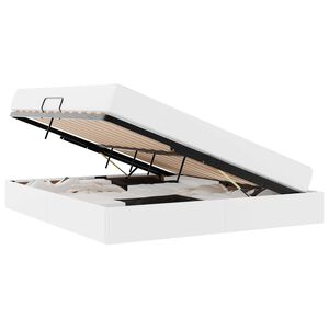 vidaXL Lit avec rangement et matelas avec matelas 2 pcs Blanc Cuir