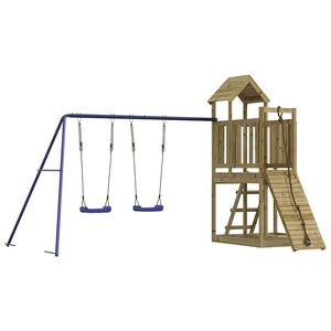 vidaXL Aire de jeux d'ext&eacute;rieur bois de pin impr&eacute;gn&eacute;