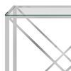 vidaXL Table basse Argent&eacute; 120x60x45 cm Acier inoxydable et verre