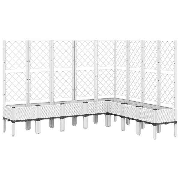 vidaXL Jardini&egrave;re avec treillis blanc 200x160x142 cm PP