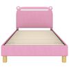 vidaXL Cadre de lit pour enfants avec t&ecirc;te de lit Rose 80 x 200 cm