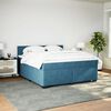 vidaXL Sommier &agrave; lattes de lit et matelas bleu 180x200 cm velours