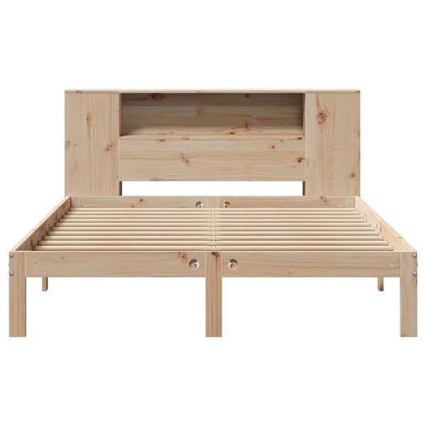 vidaXL Lit bibliothèque sans matelas 140x200 cm bois massif de pin