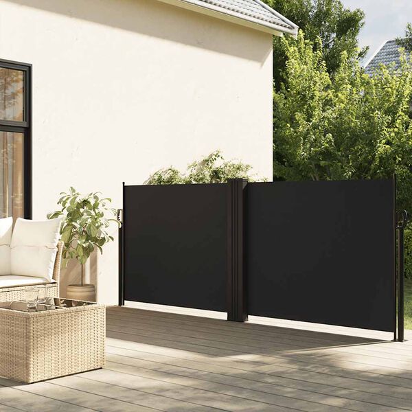 vidaXL Auvent lat&eacute;ral r&eacute;tractable noir 120x600 cm