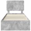 vidaXL Cadre de lit Gris b&eacute;ton 90 x 190 cm Bois d'ing&eacute;nierie