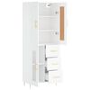 vidaXL Buffet haut Blanc 69,5x34x180 cm Bois d'ing&eacute;nierie