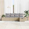 vidaXL Ensemble de canap&eacute; de jardin 5 pcs Beige Poly rotin