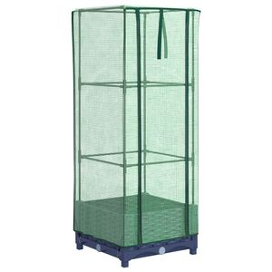 vidaXL Jardini&egrave;re sur&eacute;lev&eacute;e avec housse aspect rotin 40x40x123 cm