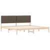 vidaXL Cadre de lit avec t&ecirc;te de lit rembourr&eacute;e Taupe 200 x 200 cm