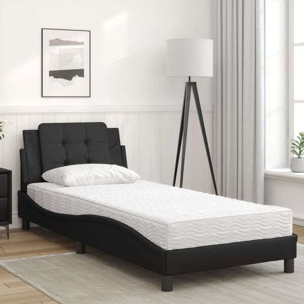 vidaXL Cadre de lit sans matelas Zadar noir 100x200 cm similicuir