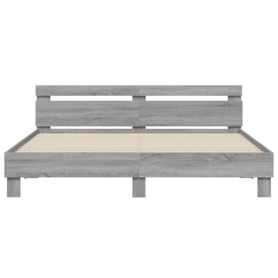 vidaXL Cadre de lit sans matelas sonoma gris 180x200 cm