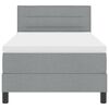 vidaXL Lit &agrave; ressorts avec matelas Gris clair 90 x 190 cm tissu