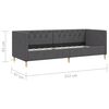 vidaXL Lit avec matelas et USB Gris fonc&eacute; Tissu 90x200 cm