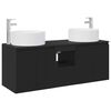 vidaXL Ensemble d'armoire de salle de bain 3 pc Noir
