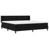 vidaXL Lit &agrave; ressorts avec matelas Noir 200 x 200 cm Polyester