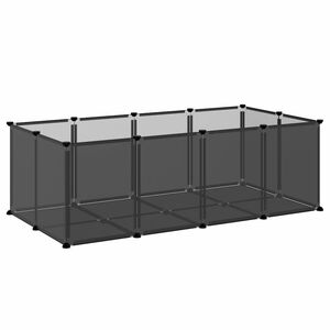 vidaXL Cage pour petits animaux Noir 144x74x46,5 cm PP et Acier