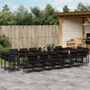 vidaXL Ensemble &agrave; manger de jardin 17 pcs coussins noir r&eacute;sine tress&eacute;e