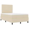 vidaXL Lit &agrave; ressorts avec matelas avec LED Cr&egrave;me 120 x 200 cm tissu