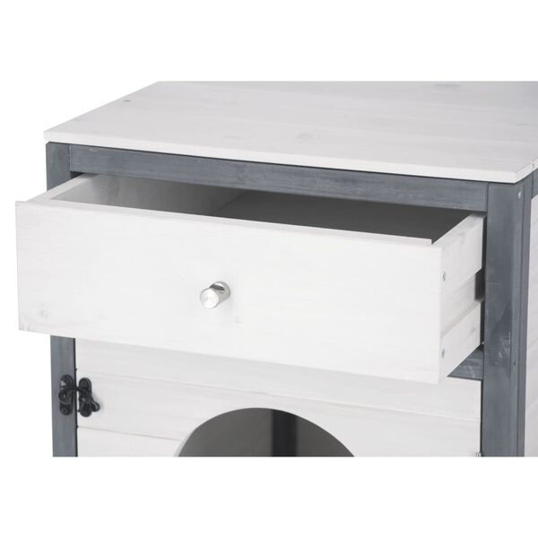 Kerbl Armoire &agrave; liti&egrave;re pour chat Ida 45x58x60 cm Blanc et bleu