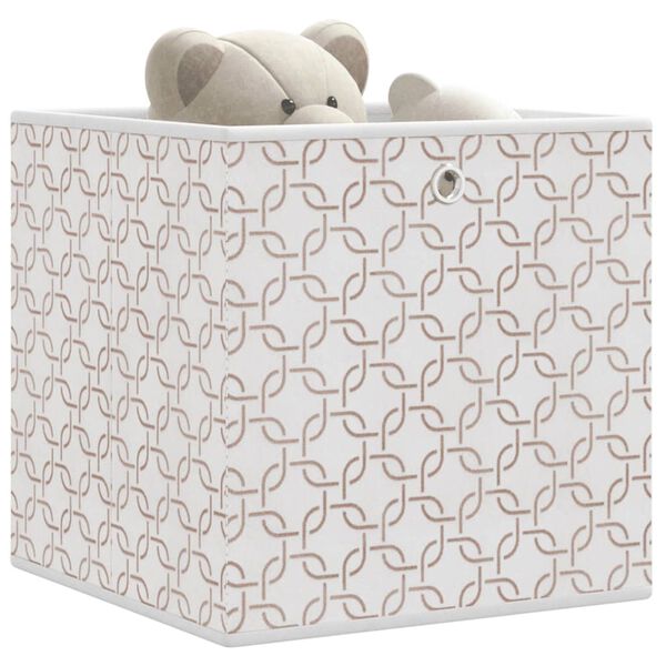 vidaXL Bo&icirc;tes de rangement pliables 4 pcs cr&egrave;me tissu intiss&eacute;