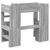 vidaXL Cadre de lit superpos&eacute; avec bureau Gris Sonoma 98,5 x 200 cm
