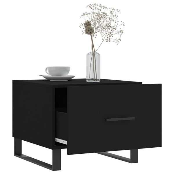 vidaXL Tables basses 2 pcs noir 50x50x40 cm bois d'ing&eacute;nierie