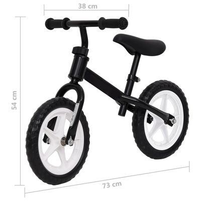 vidaXL Vélo d'équilibre roues de 9,5 pouces noir