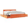 vidaXL Cadre de lit sans matelas cire marron 180x200cm bois pin massif