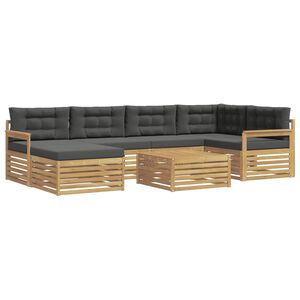 vidaXL Ensemble de canap&eacute;s d'ext&eacute;rieur 7 pc Blanc et anthracite