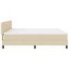 vidaXL Lit &agrave; ressorts avec matelas Cr&egrave;me 200 x 200 cm tissu