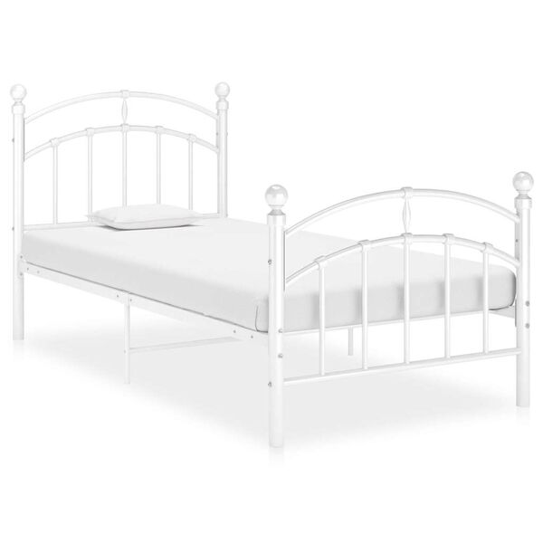 vidaXL Cadre de lit sans matelas blanc m&eacute;tal 100x200 cm