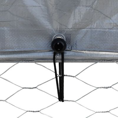 vidaXL Cage pour chiens avec toit et porte argenté acier galvanisé