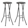 vidaXL Tabouret de bar pliable lot de 2 PEHD et acier Aspect rotin