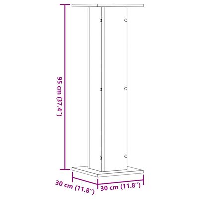 vidaXL Supports pour plantes 2 pcs chêne artisanal bois d'ingénierie