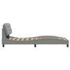 vidaXL Cadre de lit avec LED sans matelas Hvar gris clair 90x200 cm tissu