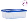 vidaXL R&eacute;cipients de stockage des aliments avec couvercles 10 pcs PP