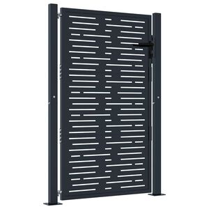 vidaXL Portail de jardin Anthracite 100x150 cm Acier Design carr&eacute;
