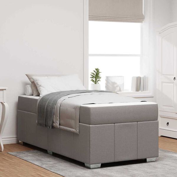 vidaXL Cadre de lit avec matelas Taupe 80 x 200 cm tissu