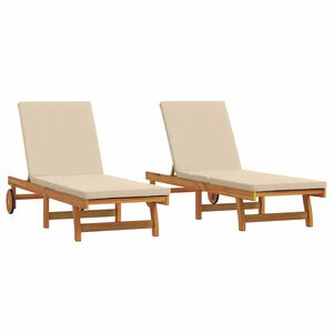 vidaXL Transat 2 pc Bois d'Acacia Massif Marron