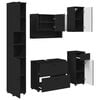 vidaXL Ensemble de mobilier de salle de bain 5 pc Noir
