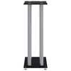 vidaXL Supports de haut-parleurs 2 pcs noir et argent&eacute; 4 piliers