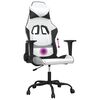 vidaXL Chaise de jeu de massage Blanc et noir Similicuir