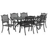 vidaXL Ensemble de salle &agrave; manger pour jardin 7 pcs Noir Aluminium