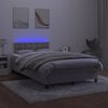vidaXL Sommier &agrave; lattes de lit avec matelas LED Gris clair 120x200 cm