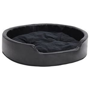 vidaXL Lit pour chiens Noir 79x70x19 cm Peluche et similicuir