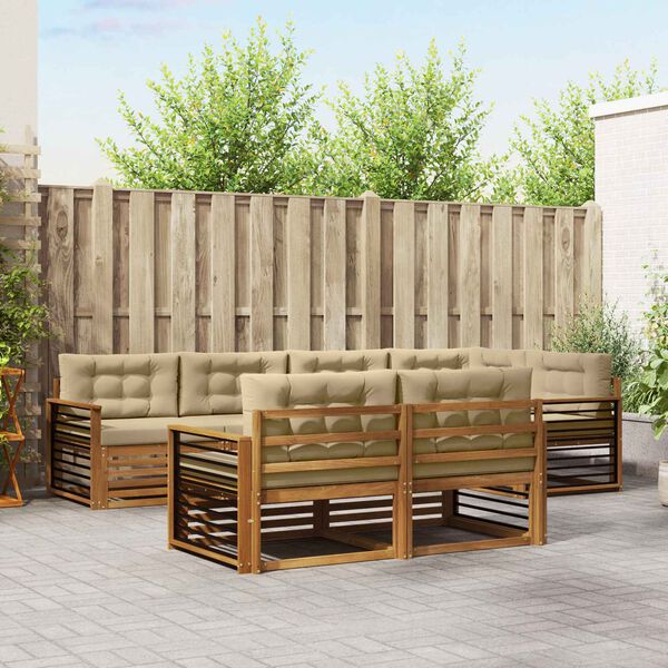 vidaXL Ensemble de canap&eacute;s d'ext&eacute;rieur 7 pcs Naturel et Beige