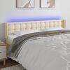 vidaXL T&ecirc;te de lit &agrave; LED Cr&egrave;me 203x16x78/88 cm Similicuir