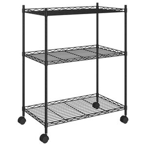 vidaXL &Eacute;tag&egrave;re de rangement 3 niveaux et roues 60x35x81 cm noir 150 kg