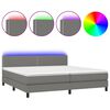vidaXL Sommier à lattes de lit et matelas et LED Gris foncé 200x200 cm